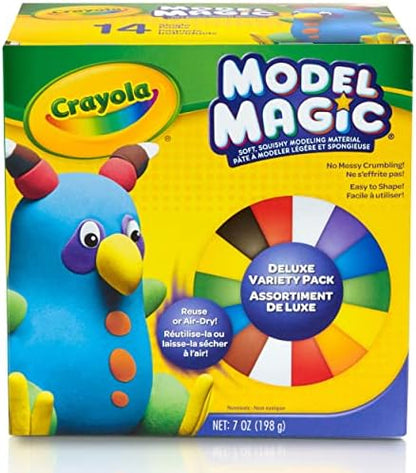 Crayola Model Magic Deluxe Variety Pack (14 Packs), Kids Air Dry Clay, Modeling Clay Alternative, Stocking Stuffers, Craft Supplies, 7oz