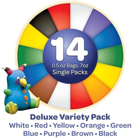 Crayola Model Magic Deluxe Variety Pack (14 Packs), Kids Air Dry Clay, Modeling Clay Alternative, Stocking Stuffers, Craft Supplies, 7oz