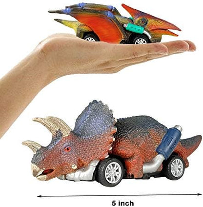 DINOBROS Dinosaur Toy Pull Back Cars,6 Pack Dino Toys for 3 Year Old Boys Girls and Toddlers,Boy Toys Age 3,4,5 and Up,Pull Back Toy Cars,Dinosaur Games with T-Rex