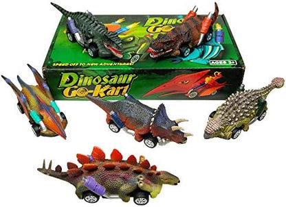 DINOBROS Dinosaur Toy Pull Back Cars,6 Pack Dino Toys for 3 Year Old Boys Girls and Toddlers,Boy Toys Age 3,4,5 and Up,Pull Back Toy Cars,Dinosaur Games with T-Rex