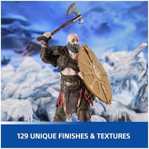 PlayStation God of War Ragnarök, 6” Kratos Action Figure with 5 Accessories, The Shapes Collection, for PS5 Fans & Collectors Ages 17+