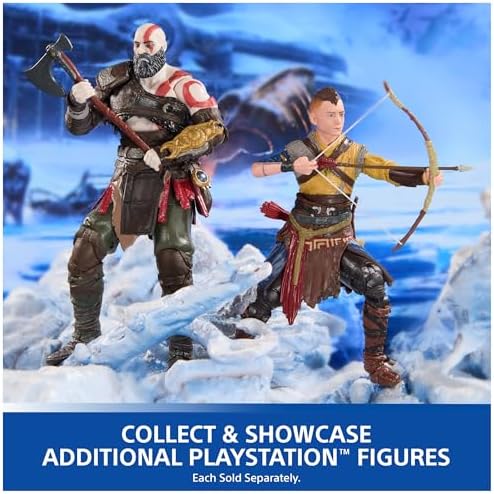 PlayStation God of War Ragnarök, 6” Kratos Action Figure with 5 Accessories, The Shapes Collection, for PS5 Fans & Collectors Ages 17+