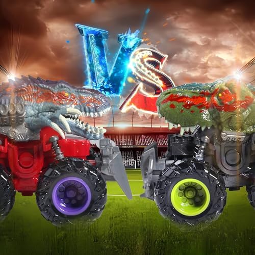 Oriate Dinosaur Monster Truck Toys for Kids 3-5 5-7, Cool Stuff Velociraptor Push and Go Dino Car, Kids Play Vehicle Birthday Party Favors for Girls Boys