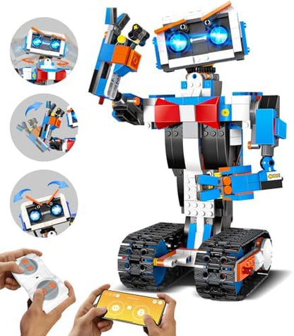 STEM Robot Toys Building Kits, Aukfa Building Toys for Boys Age 8-12, App & Remote Control Blocks Engineering Science Learning Educational Coding DIY Stem Projects Robot Gifts for Boys & Girls(635PCS)