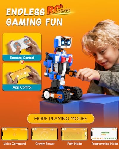 STEM Robot Toys Building Kits, Aukfa Building Toys for Boys Age 8-12, App & Remote Control Blocks Engineering Science Learning Educational Coding DIY Stem Projects Robot Gifts for Boys & Girls(635PCS)