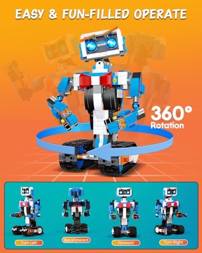 STEM Robot Toys Building Kits, Aukfa Building Toys for Boys Age 8-12, App & Remote Control Blocks Engineering Science Learning Educational Coding DIY Stem Projects Robot Gifts for Boys & Girls(635PCS)