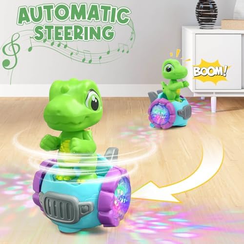 Dinosaur Robot Car Toy with Lights & Music, Toddler Toys -3, Dinosaur Universal Cars, Toys for 3 Year Old Boys, Toys for Ages -4, Gifts for -3 4 5 6 7 Year Old Birthday Christmas