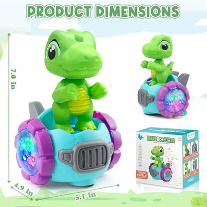 Dinosaur Robot Car Toy with Lights & Music, Toddler Toys -3, Dinosaur Universal Cars, Toys for 3 Year Old Boys, Toys for Ages -4, Gifts for -3 4 5 6 7 Year Old Birthday Christmas