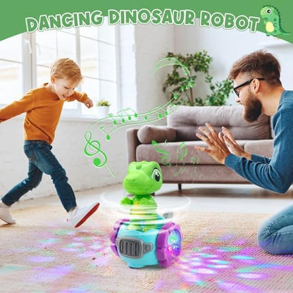 Dinosaur Robot Car Toy with Lights & Music, Toddler Toys -3, Dinosaur Universal Cars, Toys for 3 Year Old Boys, Toys for Ages -4, Gifts for -3 4 5 6 7 Year Old Birthday Christmas